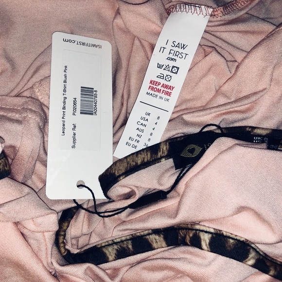 Blush-Pink Leopard-Trimmed Tee! What a Blast! 🐆 - Picture 7 of 13